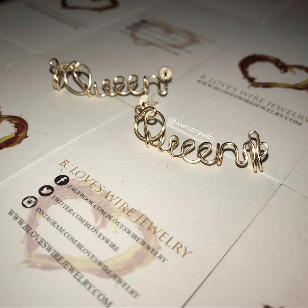 Custom Post Cuff Earrings. Handmade.